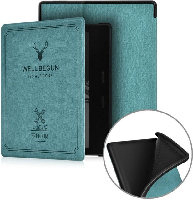 Zaifu Smart Cover Schutzhülle aus PU-Leder für Kindle Oasis 9. und 10. Generation in Hellblau - Bild 1
