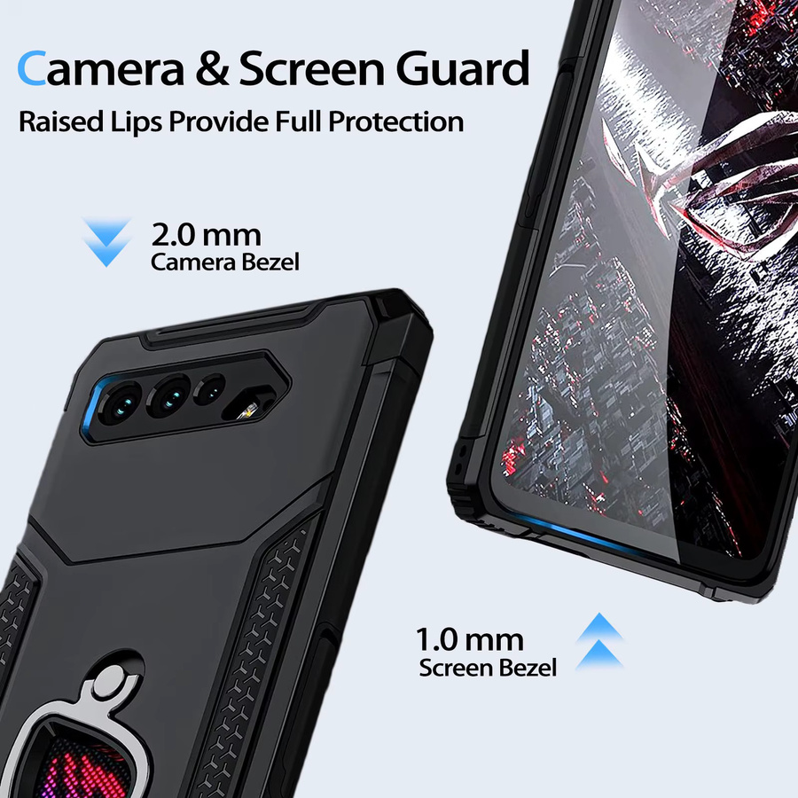 Stoßfeste Schutzhülle für ASUS ROG Phone 5, Pro und Ultimate in Schwarz oder Transparent mit militärischem Fallschutz und TPU-Stoßfänger - Bild 3
