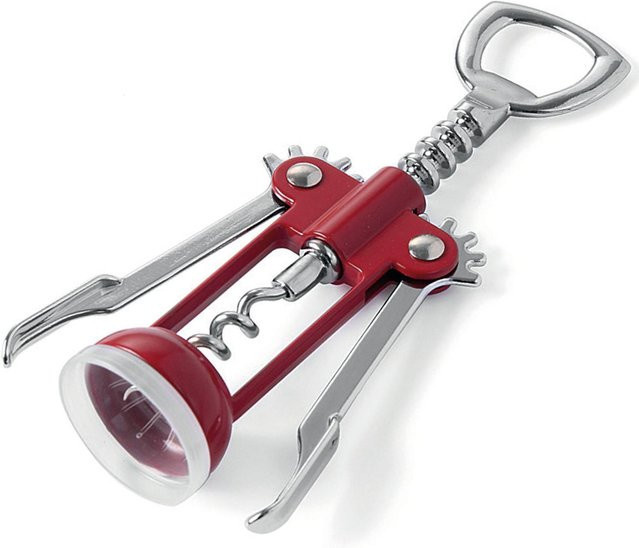 Hendi Hebel-Korkenzieher mit Folienmesser in Rot, Länge: 17 cm - Bild 1