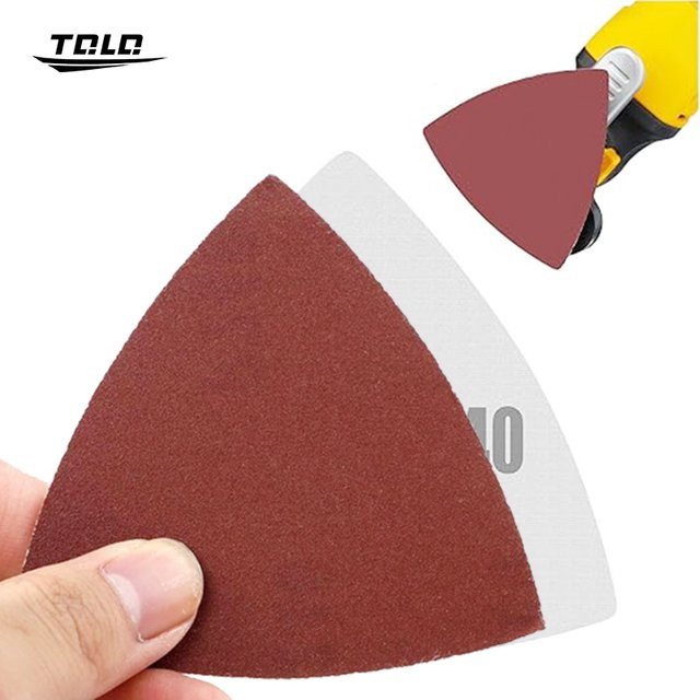 TQLQ Dreieck Schleifpapier aus Aluminiumoxid für Holzbearbeitung und Metall, B/T/H: 80 x 80 x 80 mm - Bild 1
