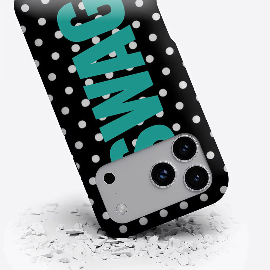 Aurbe Matte 2-in-1 MagSafe Hülle mit Film für iPhone 17 16 15 14 Plus Pro Max, Stoßfeste Hartschale, Türkis Polka Dot SWAG - Bild 3