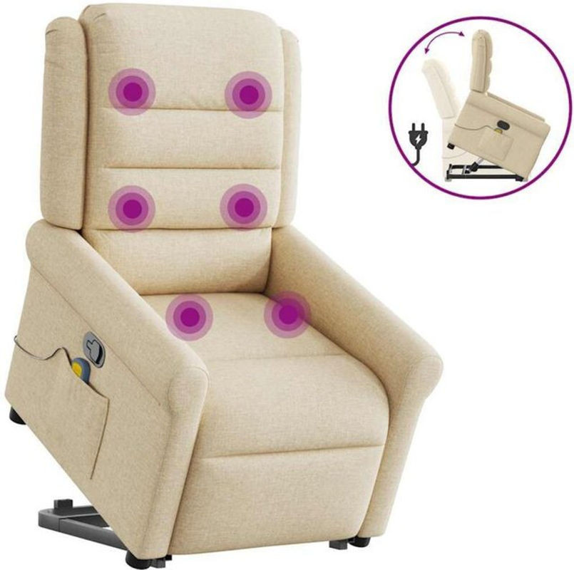 Massagesessel mit Aufstehhilfe von vidaxl in Beige aus Stoff - Bild 1