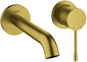 Grohe Essence UP-2-L Waschtischmischer Fertigmontageset Wandmontage in gebürstetem Messing - Bild 1