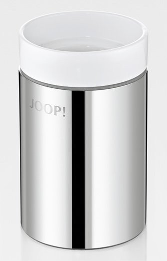 Zahnputzbecher JOOP! CHROMELINE aus Keramik und Metall in Weiß/Chrom - Bild 1