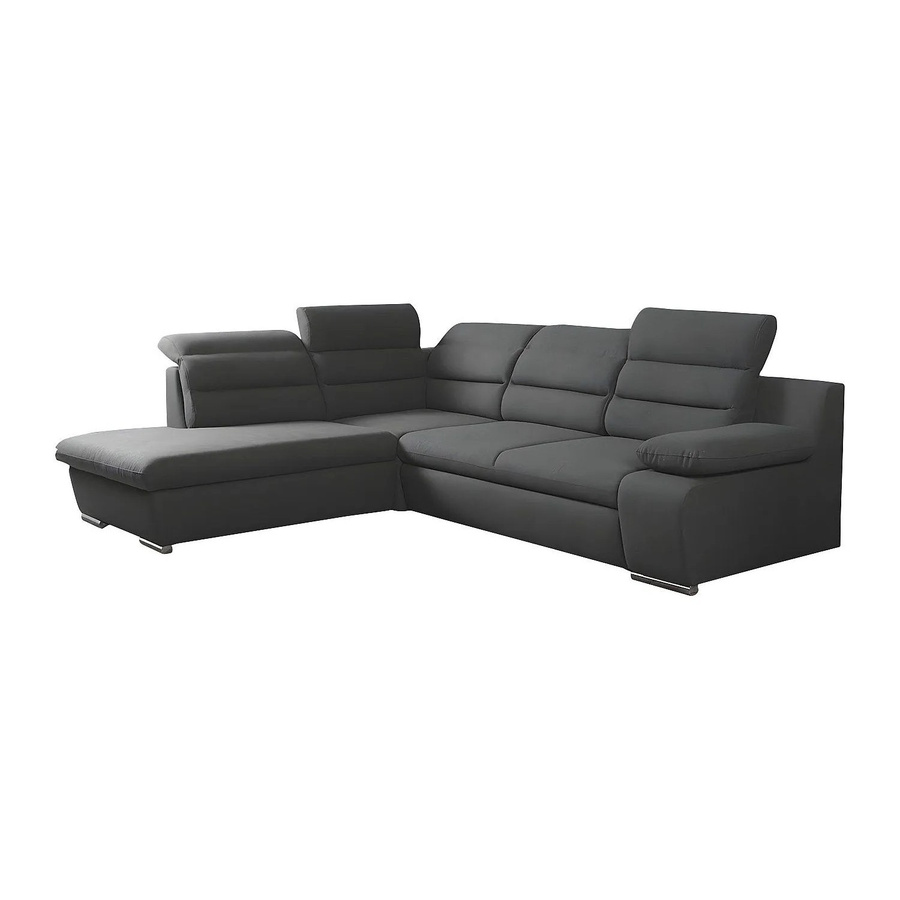 Vente-unique Schlafsofa Pylos in L-Form mit Schlaffunktion, Anthrazitgrau, Breite: 269 cm - Bild 2