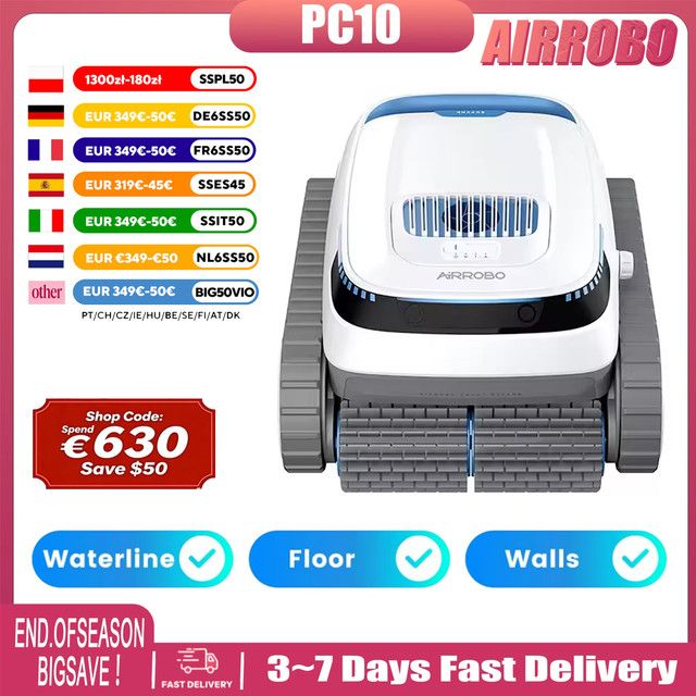 AIRROBO PC10 Poolreinigungsroboter in Weiß mit intelligenter Navigation und Wandkletterfunktion - Bild 1