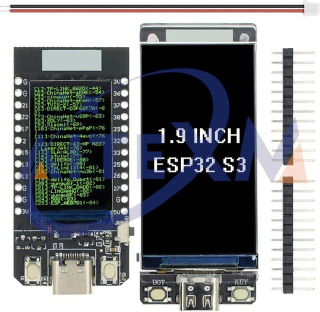 AITEXM ROBOT T-Display T-PicoC3 ESP32 S3 Entwicklungsboard mit 1,9 Zoll Display, WiFi und Bluetooth, Schwarz - Bild 1