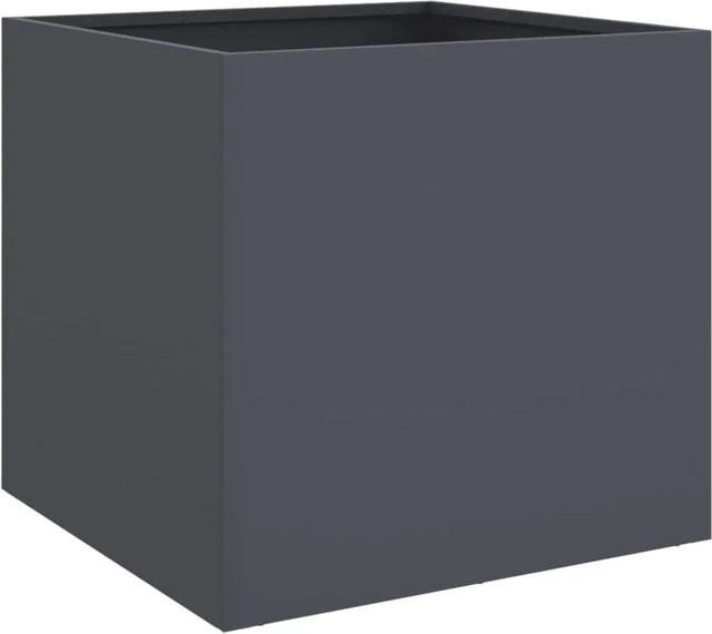 vidaXL Pflanzkübel aus Stahl, 2 Stück, Anthrazit, B/T/H: 42 x 40 x 39 cm - Bild 1