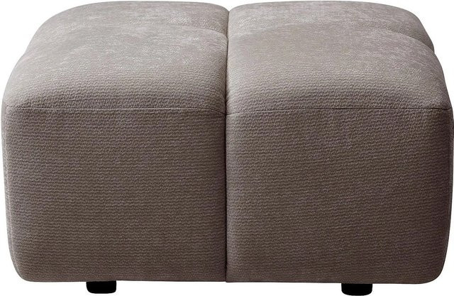 Carlivi Sitzhocker Cube in Taupe mit gestepptem Stoffdesign, B/T/H: 78 x 42 x 42 cm - Bild 1