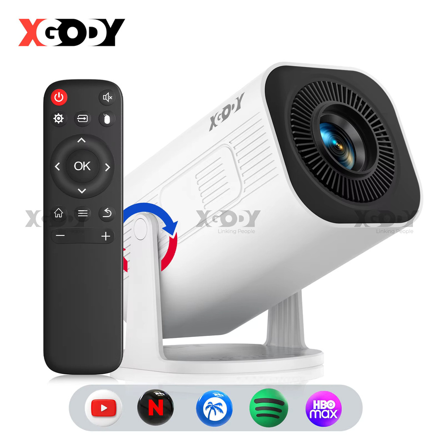 XGODY Mini Beamer Projektor mit 300 ANSI, 4K Unterstützung, Android, Wifi6 und Bluetooth 5.2 in Weiß - Bild 4