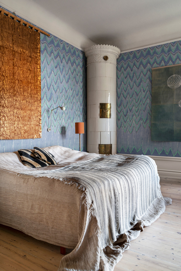 Rebel Walls Mural Fringed Follies - Lagoon abstrakte Fototapete in Blau aus Vlies - Bild 1