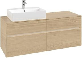 V&B Waschtischunterschrank Collaro in Nord Eiche mit LED 10W, B/T/H: 140 x 54,8 x 50 cm - Bild 1