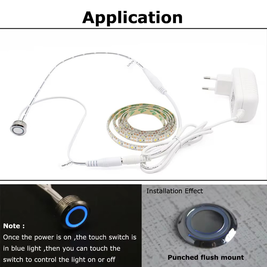 MJJC Bewegungsmelder mit Touch-Sensor für LED-Streifen, 12V DC, Infrarot PIR Sensor, Schwarz oder Weiß - Bild 3