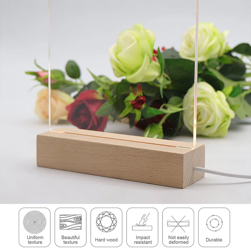 Alloet LED Holz Display Basis für Acryl- und Kristall-Lichter mit USB-Anschluss - Bild 3