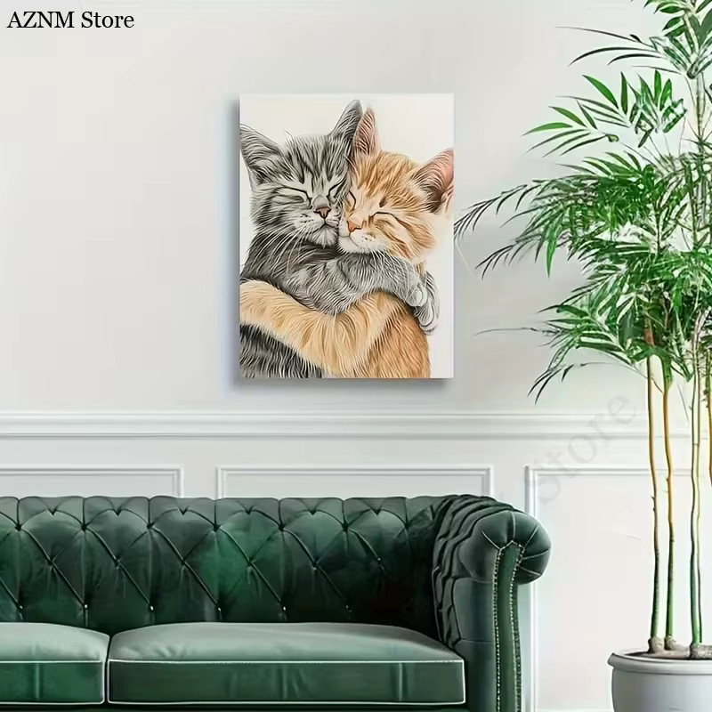 Potdemiel Leinwandgemälde Tabby-Katze in Grau und Orange als Wandkunst für dein Zuhause - Bild 2