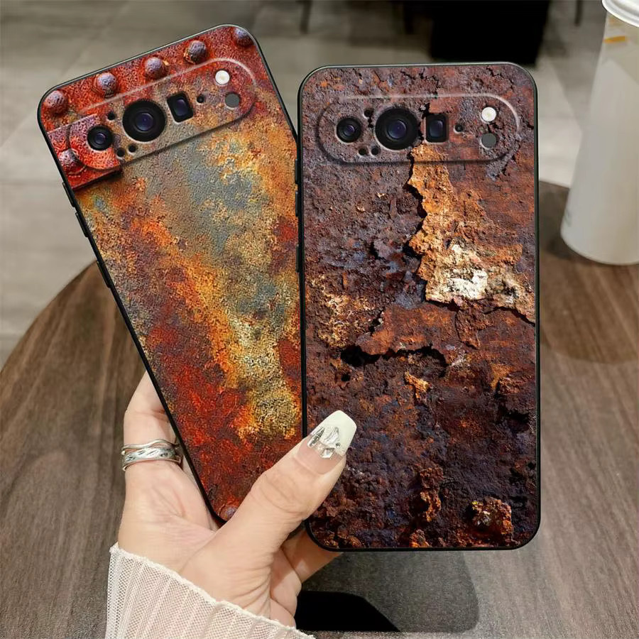 Handyhülle für Google Pixel 10, 9, 8, 7, 6 Pro und XL mit weichem Cover-Design im Eisenrost-Look, Multicolour - Bild 1