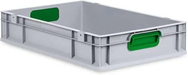 PROREGAL Eurobox Nextgen Color Transportbox mit Griffen und glattem Boden, Grün, H x B x T: 12 x 40 x 60 cm, 23 Liter - Bild 1