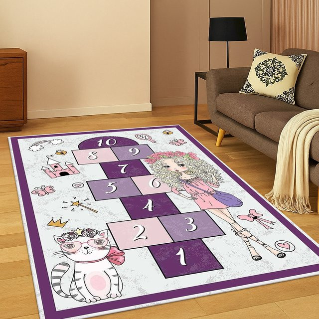 Faviora Hopscotch Kinderteppich mit Motiv, rutschfest, mehrfarbig, B/T: 60 x 40 cm - Bild 1