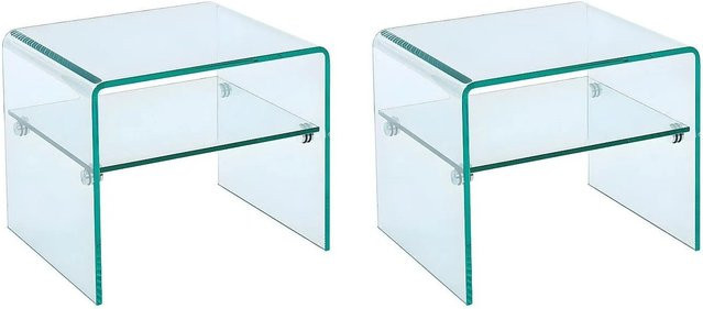 Nachttisch Stileos von Vente-unique aus transparentem Sicherheitsglas, Breite: 48 cm - Bild 1
