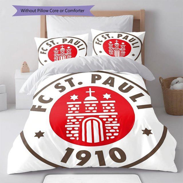 St. Pauli Club Bettwäsche Set aus Polyester mit Bettbezug und 2 Kissenbezügen, Farbe: Weiß, B/H: 240 x 220 cm - Bild 1