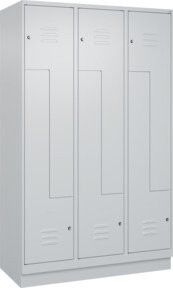 C+P Z-Spind Classic PLUS mit 6 Fächern, Sockel, grau, H x B x T: 195 x 120 x 50 cm - Bild 1