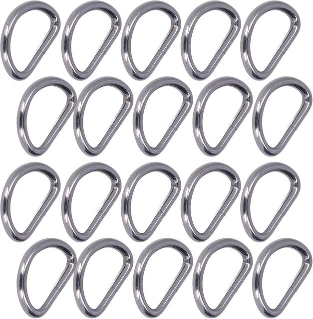 GoolRC D-Ringe Set aus Metall in Grau, 20 Stück, B/T/H: 38 x 23 x 4 mm - Bild 1