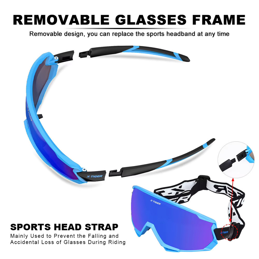 X-TIGER Sportsonnenbrille, Vollrand, Kunststoff, Unisex, blue - Bild 2