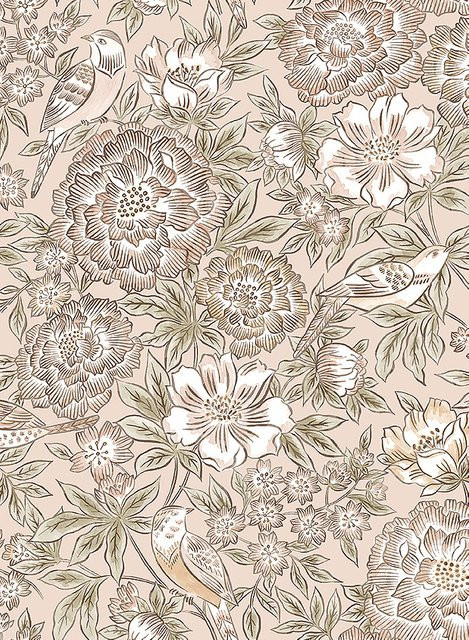 BoråsTapeter Wallpaper Dagmar 5527 Vlies Tapete mit floralem Blattmuster in Rose - Bild 1