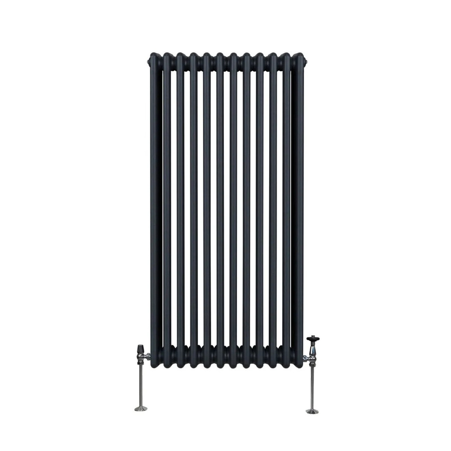 Monstershop Traditioneller 3 Spalten Heizkörper aus Stahl in Anthrazitgrau, Höhe: 150 cm, Breite: 56,2 cm - Bild 2