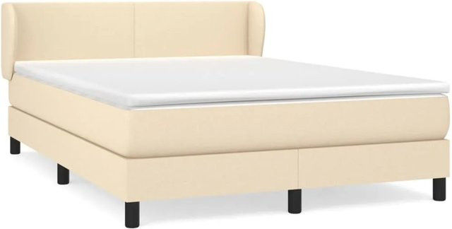 vidaXL Boxspringbett mit Matratze Hybrid-Design in Beige, B/T/H: 140 x 200 x 103 cm - Bild 1