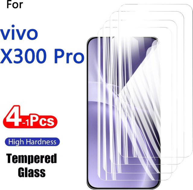 HD Displayschutzfolie aus gehärtetem Glas für Vivo X300 und X300 Pro, transparent, kratzfest und fingerabdruckresistent - Bild 1