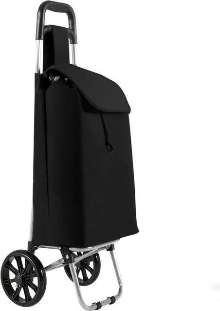 Costway Klappbarer Einkaufswagen mit abnehmbarer Einkaufstasche in Schwarz, B/T/H: 90 x 35 x 19 cm - Bild 1