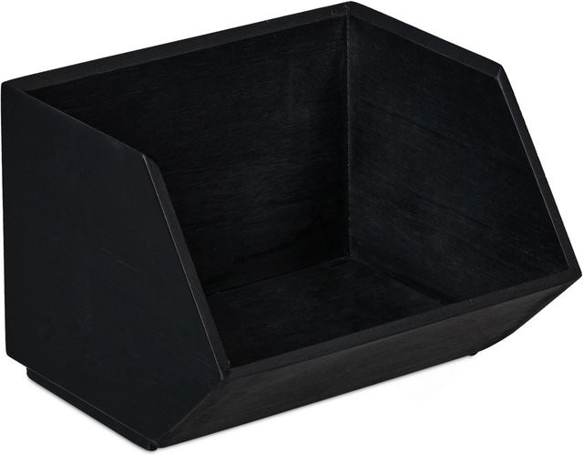 Relaxdays Schreibtischorganizer aus Bambus in Anthrazit, stapelbar, B/T/H: 35 x 31 x 12,5 cm - Bild 1