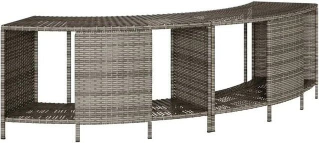 2er-Set vidaXL Outdoor-Regale für Whirlpool aus Poly Rattan in Grau, B/T/H: 45 x 45 x 55 cm - Bild 1