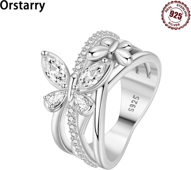 Orstarry Ring 925 Silber, Schmetterling, Damen - Bild 1