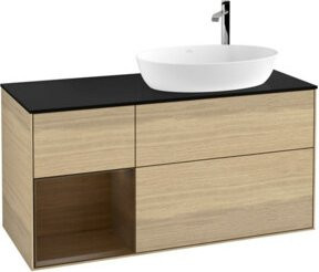 V&B Waschtischunterschrank Finion mit Wandbeleuchtung, Farbe Oakven, Breite: 120 cm, Tiefe: 50,1 cm, Höhe: 50,1 cm - Bild 1