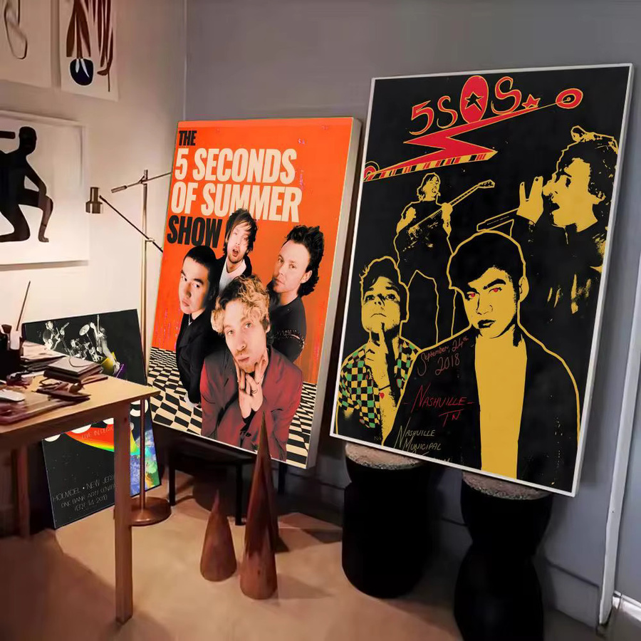 S-Sommer S-SOS Poster Set aus Papier, 5er-Pack, Schwarz, Wanddeko für Wohnzimmer und Café - Bild 4