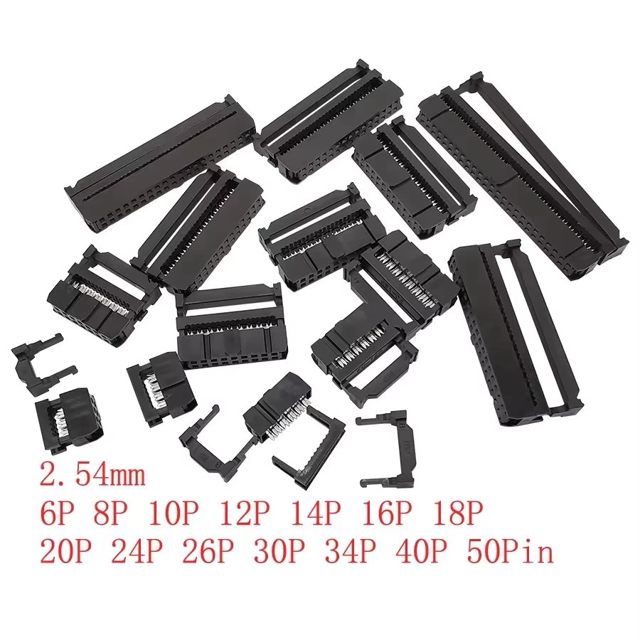 ALLiSHOP IDC Buchsen und Header Stecker Set, 2,54mm Pitch, Schwarz, 10 Stück - Bild 3
