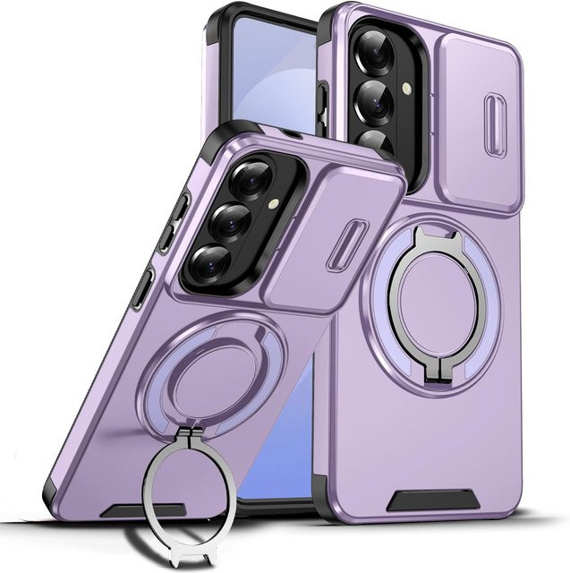 Magnetische Schutzhülle mit Schiebe-Linsenschutz für Samsung Galaxy S26 S25 S24 S23 S22 Ultra Plus FE A57 A17 A56 A36 A16 A06 A55 A35 in Transparent und Purple - Bild 1