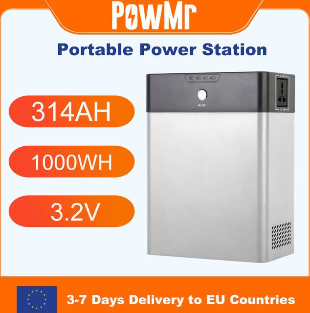 PowMr Tragbare Powerstation mit 1kWh Kapazität, 314Ah LiFePO4-Batterie und 250W Solar-Wechselrichter, Solargenerator für 220V, Max PV 36V 200W - Bild 1