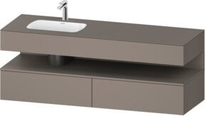 Duravit Einbauwaschtisch-Möbel-Set Qatego mit Waschbecken links und internen Schubladen, B/T/H: 160 x 50 x 60 cm - Bild 1