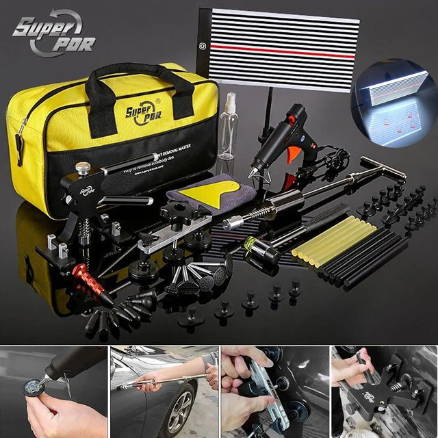 Super PDR Professionelles Beulenreparatur Set für lackfreie Autohagelschaden Reparatur mit Saugnapf und Beulenzieher - Bild 1