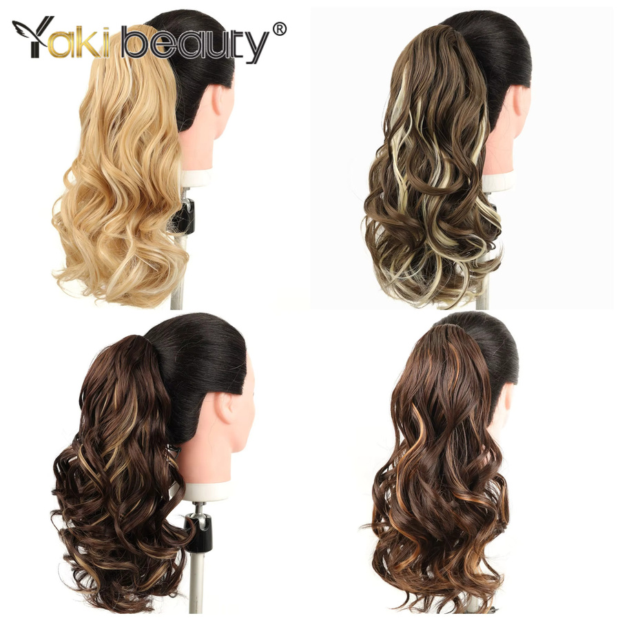 YAKIBEAUTY Clip-in-Haarteil, synthetisch, kurz, lockig, gewellt, Damen - Bild 2