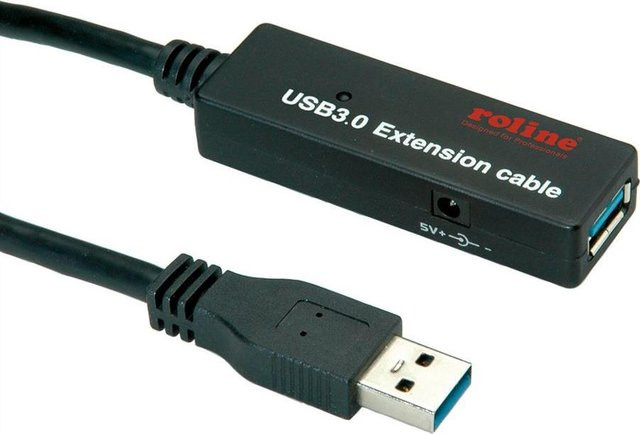 Roline USB 3.2 Gen 1 Kabel USB-A auf USB-A Schwarz 10 m - Bild 1