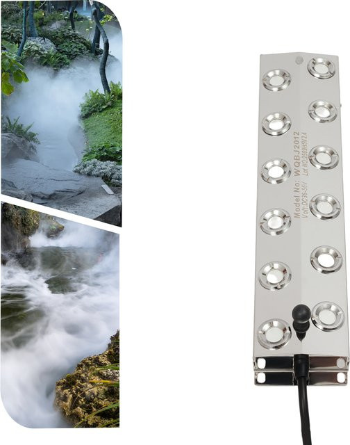 Bymaocar 12-Kopf Ultraschall-Nebelgenerator DC45V aus Edelstahl in Silber für industrielle Befeuchtung, Teiche und Landschaftsgestaltung - Bild 1