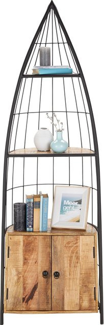 Mömax Massivholzregal aus Mango in Naturfarben mit verstellbaren Regalböden, B/T/H: 37,0 x 56,0 x 187,0 cm - Bild 1