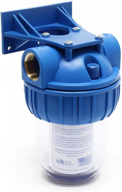 Naturewater NW-BR5B 1-Stufen Sedimentfilter mit 5 Mikron PP-Kartusche, 1/2 Zoll Einsatz, Blau - Bild 1