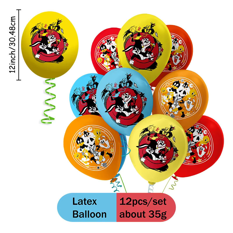 Warner Bros. Looney Tunes Latexballons in Mehrfarbig, 30,48 cm Durchmesser, ideale Dekoration für Kindergeburtstage und Babypartys - Bild 2