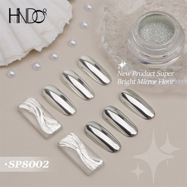 HNDO Nagelkunst-Reibepigment, Silber, Metallic - Bild 1