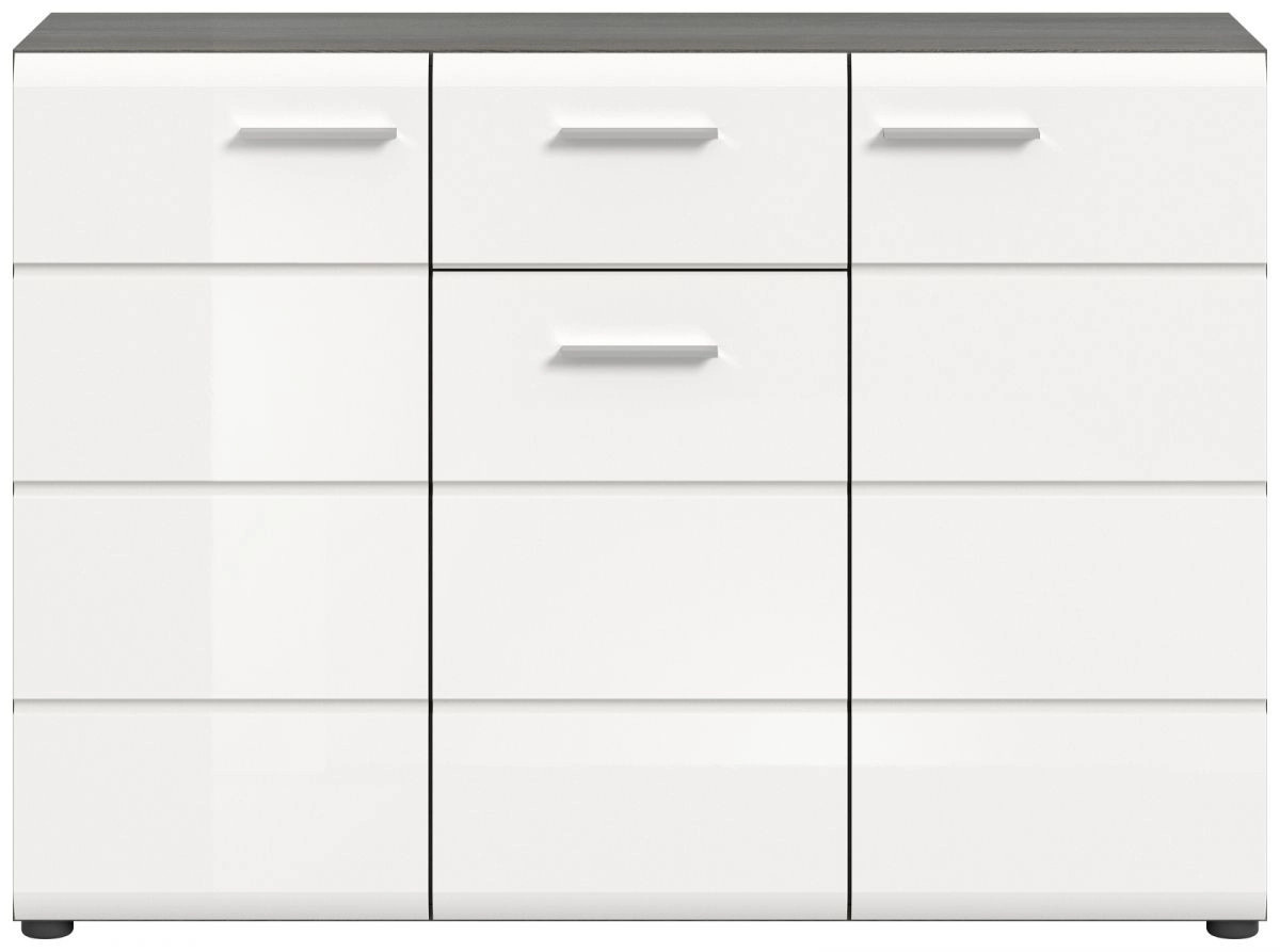 Inn.Furn Sideboard Rumba in Weiß Hochglanz und Grau, Breite: 120 cm - Bild 5